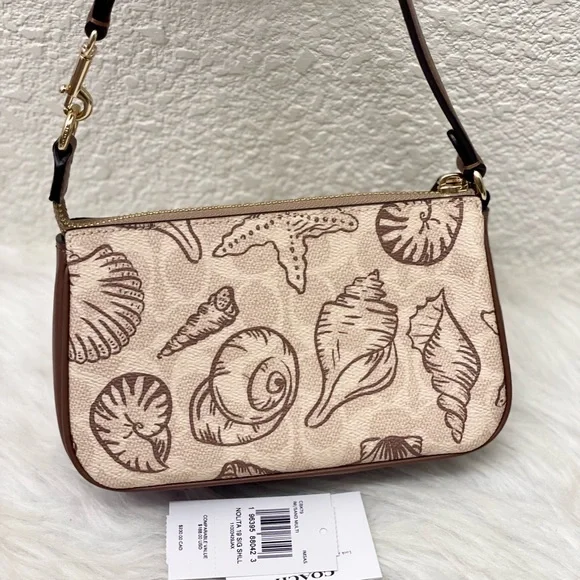 NWT Coach Nolita 19 With Shell Print Signature Canvas CBK79 Gold/Sand Multi - Picture 2 of 7